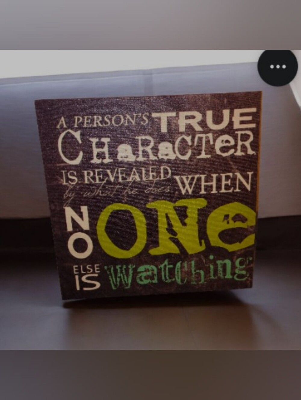 Inspirational 'True Character' Wall Art - Green & White